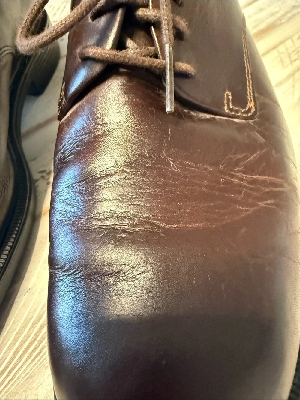 Rockport Men's Margin Dark Brown Leather Lace-Up Oxfords sz9.5W Dress Shoe